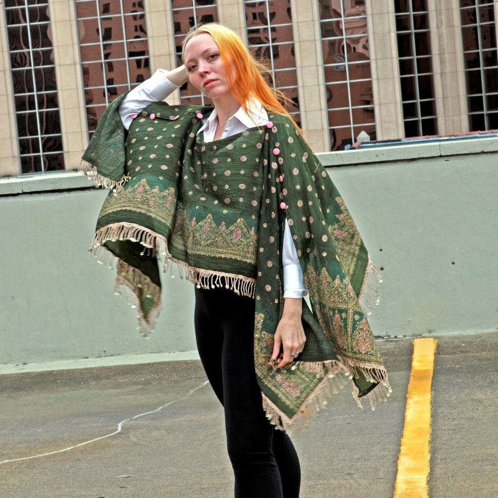Exclusive, vintage, embroidered Indian wrap!